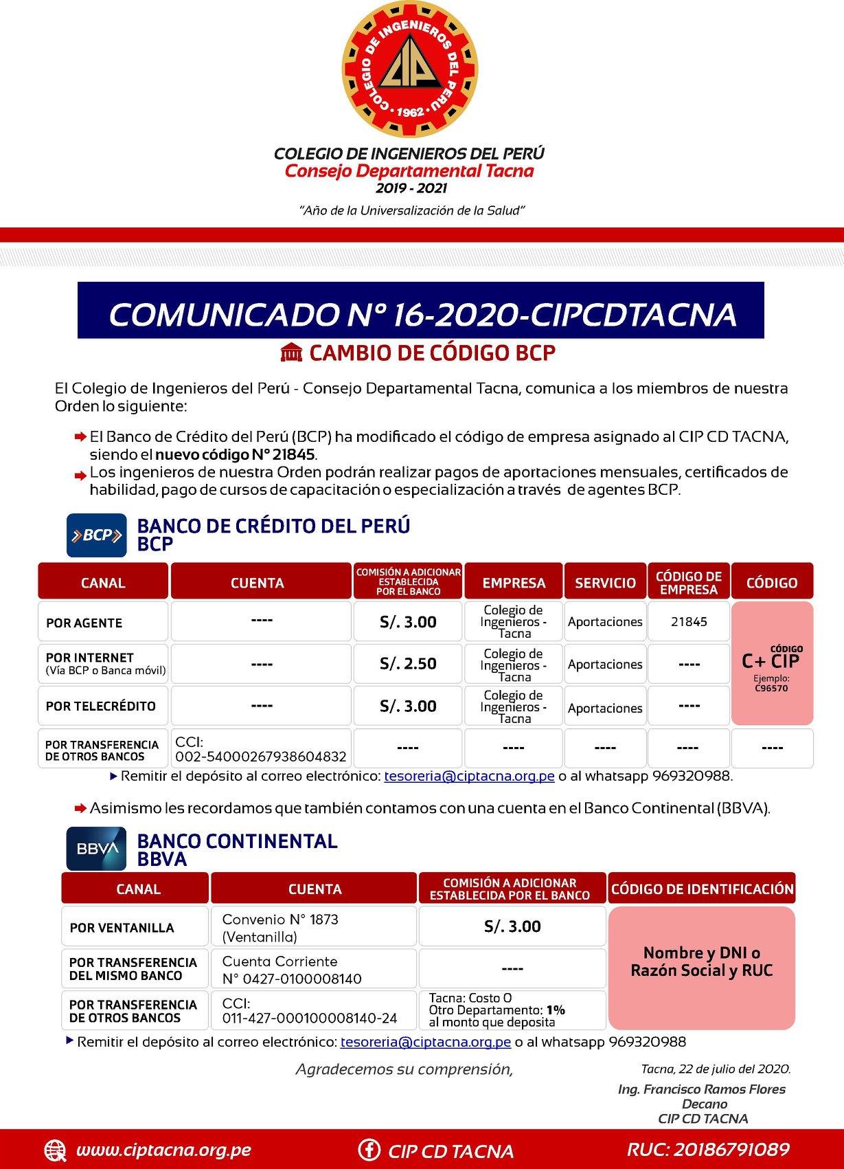 Comunicado 16-2020