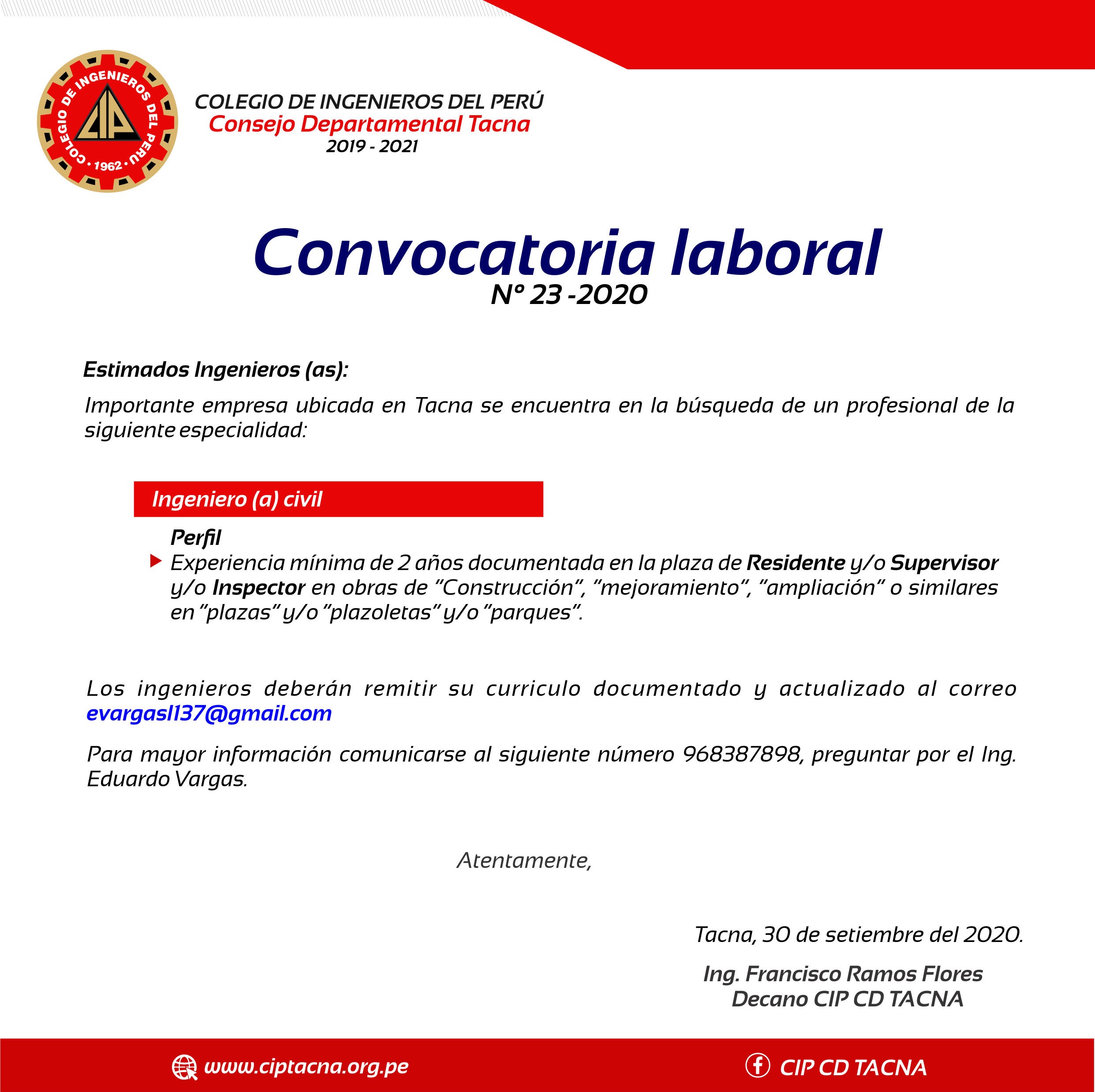 Convocatoria 23-2020