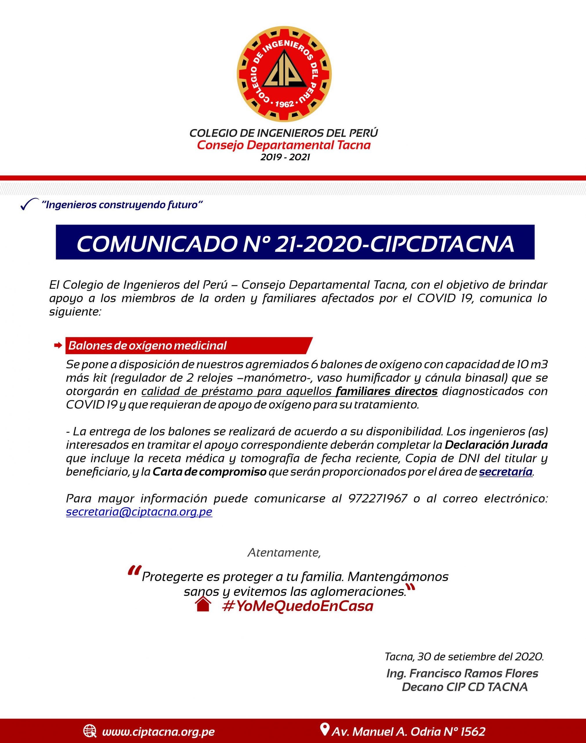 Comunicado 21-2020