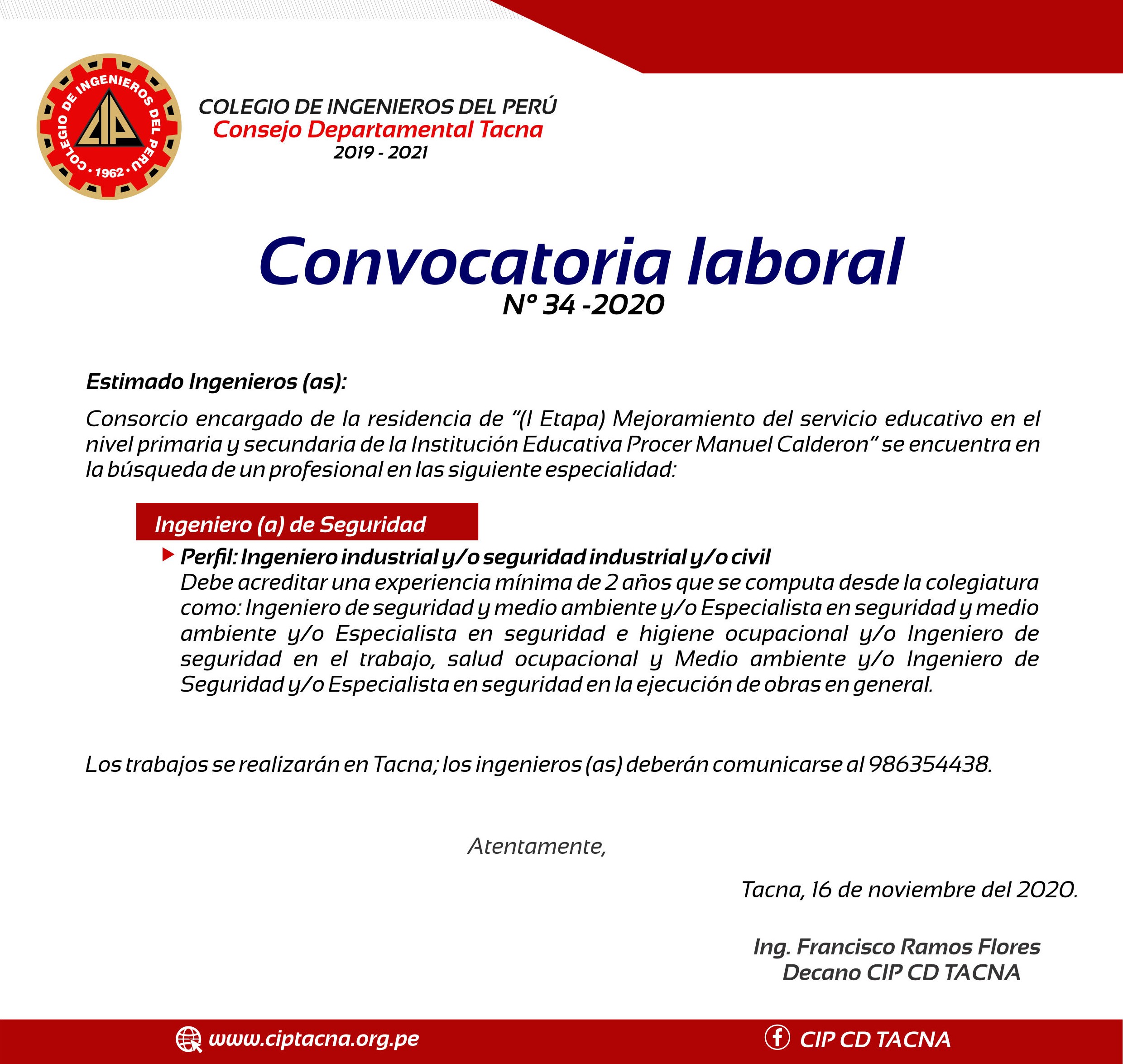 Convocatoria 34-2020