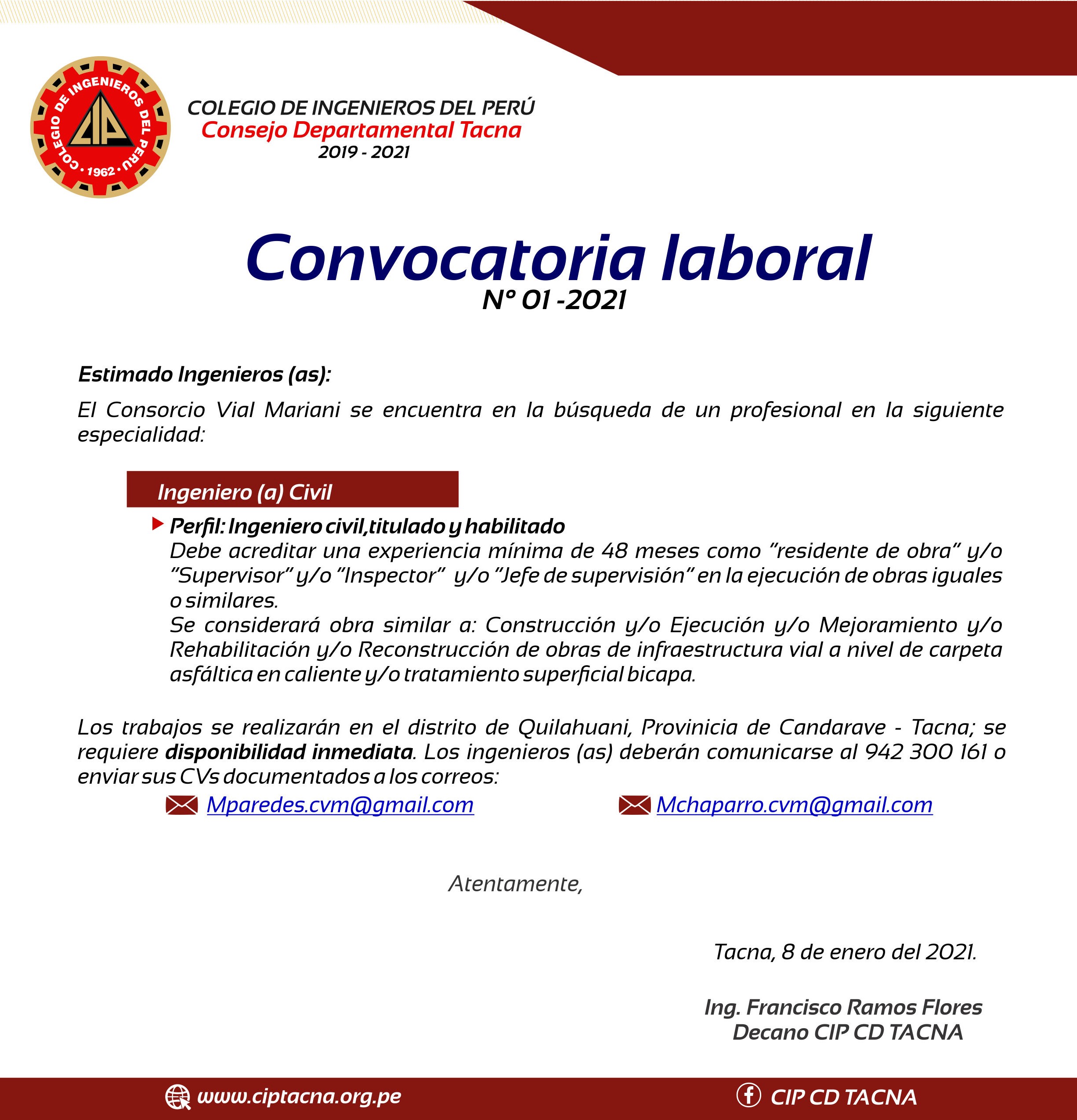 Convocatoria 36-2020